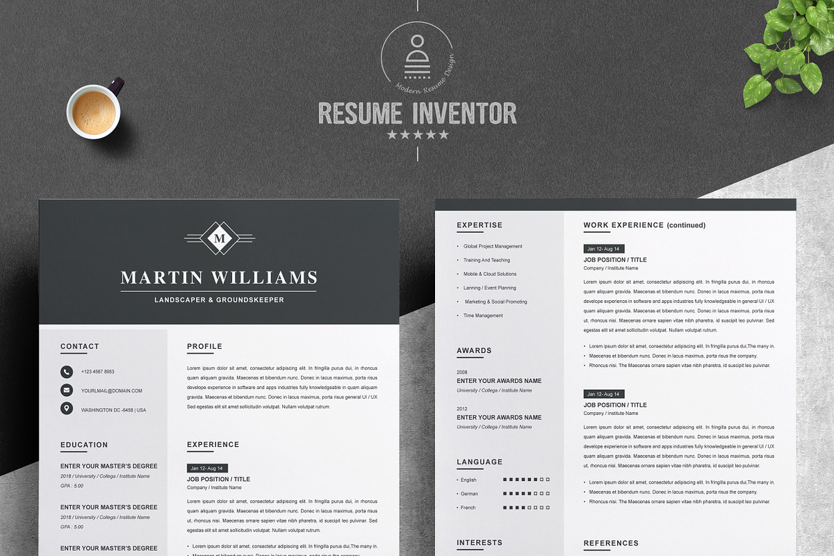 Resume Template, a Resume Template by ResumeInventor (Photo 2 of 6)