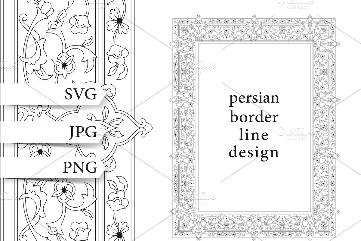 Flower border design in line SVG, an Illustration by Artemieva Kateryna (Photo 1 of 2)