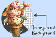 Watercolor Quirky Ice Cream Clipart, a Seasonal Illustration by Canvas Craft (Thumbnail 2 of 5)