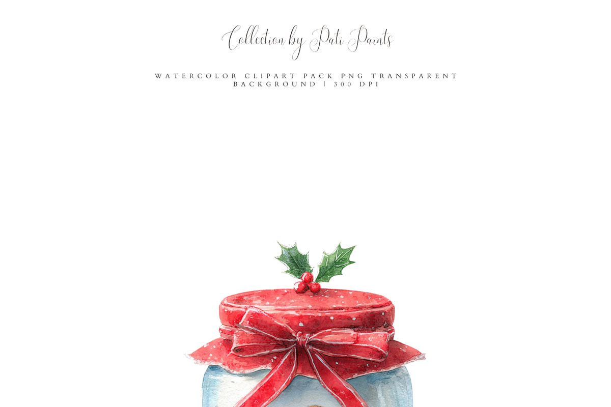 Christmas Mouse Clipart Set, a Decorative Illustration by Pati Paints (Photo 4 of 11)