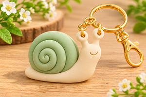 Cute Snail Keychain 3D STL, an Object 3D Model by Layerology