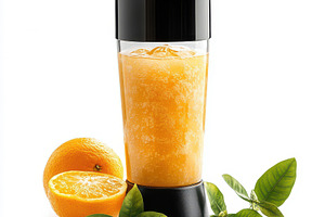 Orange smoothie in a personal blende, a Food & Drink Photo by Pixeness Studio
