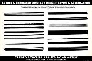 34 Bold & Distressed Brushes