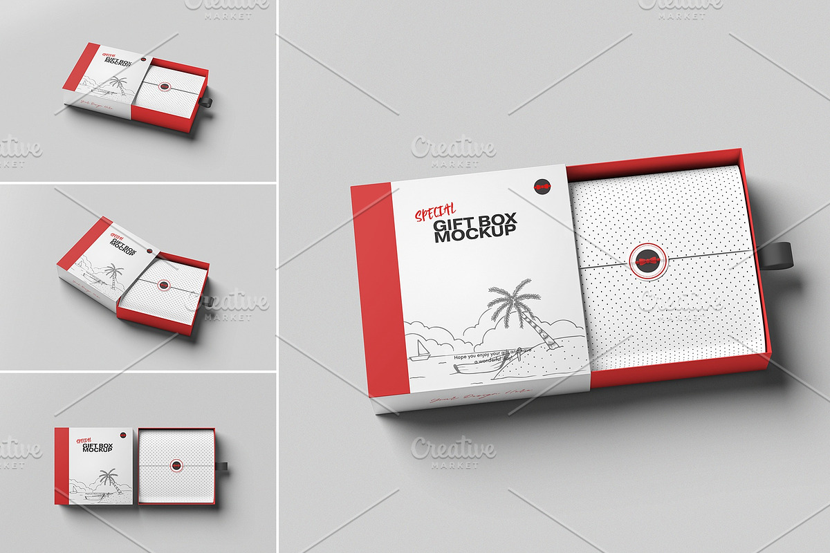 Gift Box Mockup, a Packaging Mockup by hokagata (Photo 1 of 5)