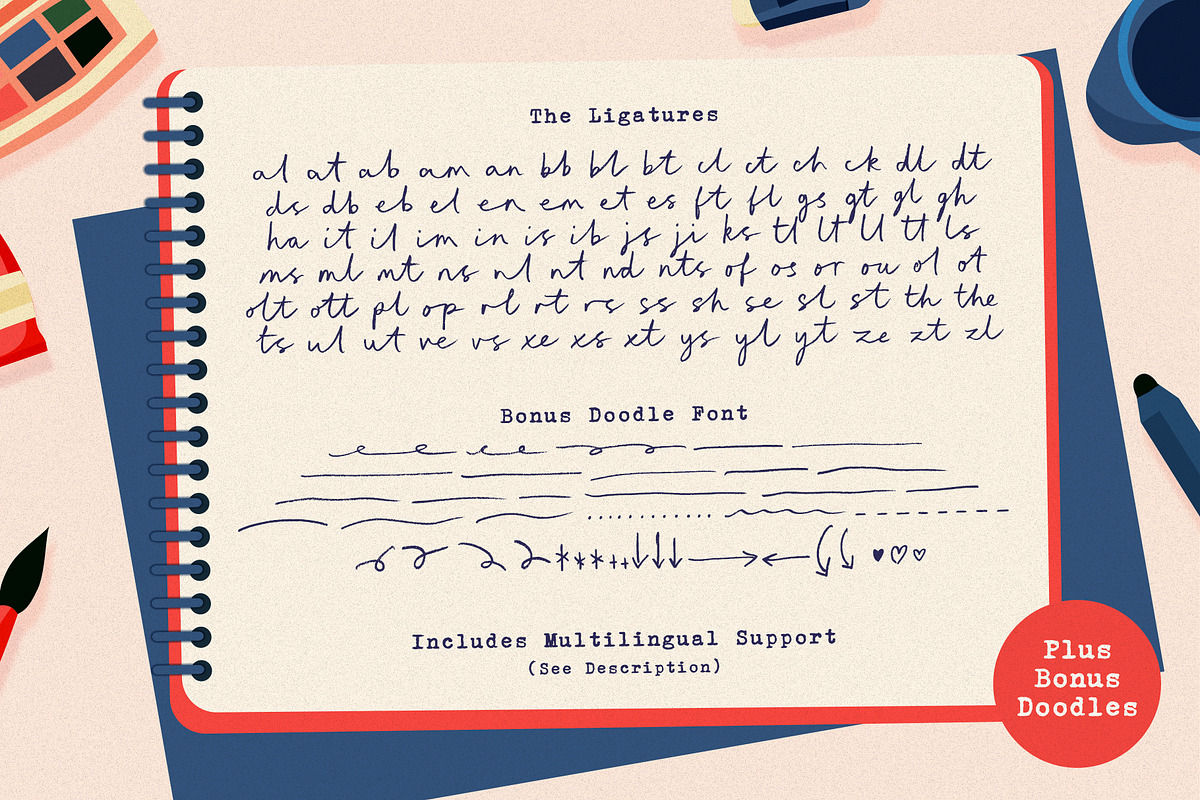 Sunday Sketches Handwritten Font, a Handwritten Font by Sam Parrett (Photo 11 of 11)