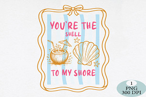 Preppy Summer Pun Hand Drawn Seashel, an Illustration by Daily.Designs