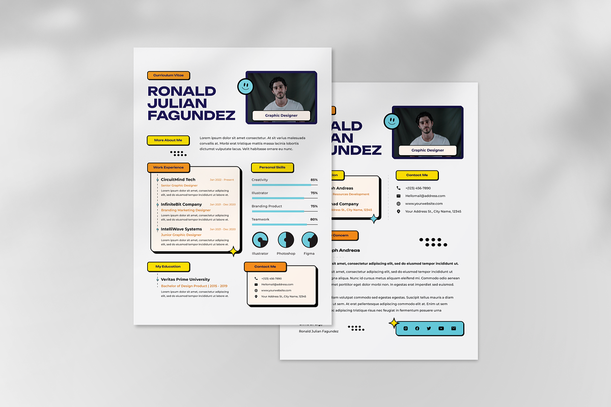 Brutal Tones Design Artistry Resume, a Resume Template by SquidPixey (Photo 5 of 6)