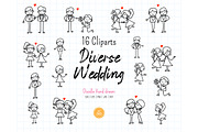 16 Diverse wedding couple SVG bundle, a Graphic by Atthameeni (Thumbnail 2 of 5)