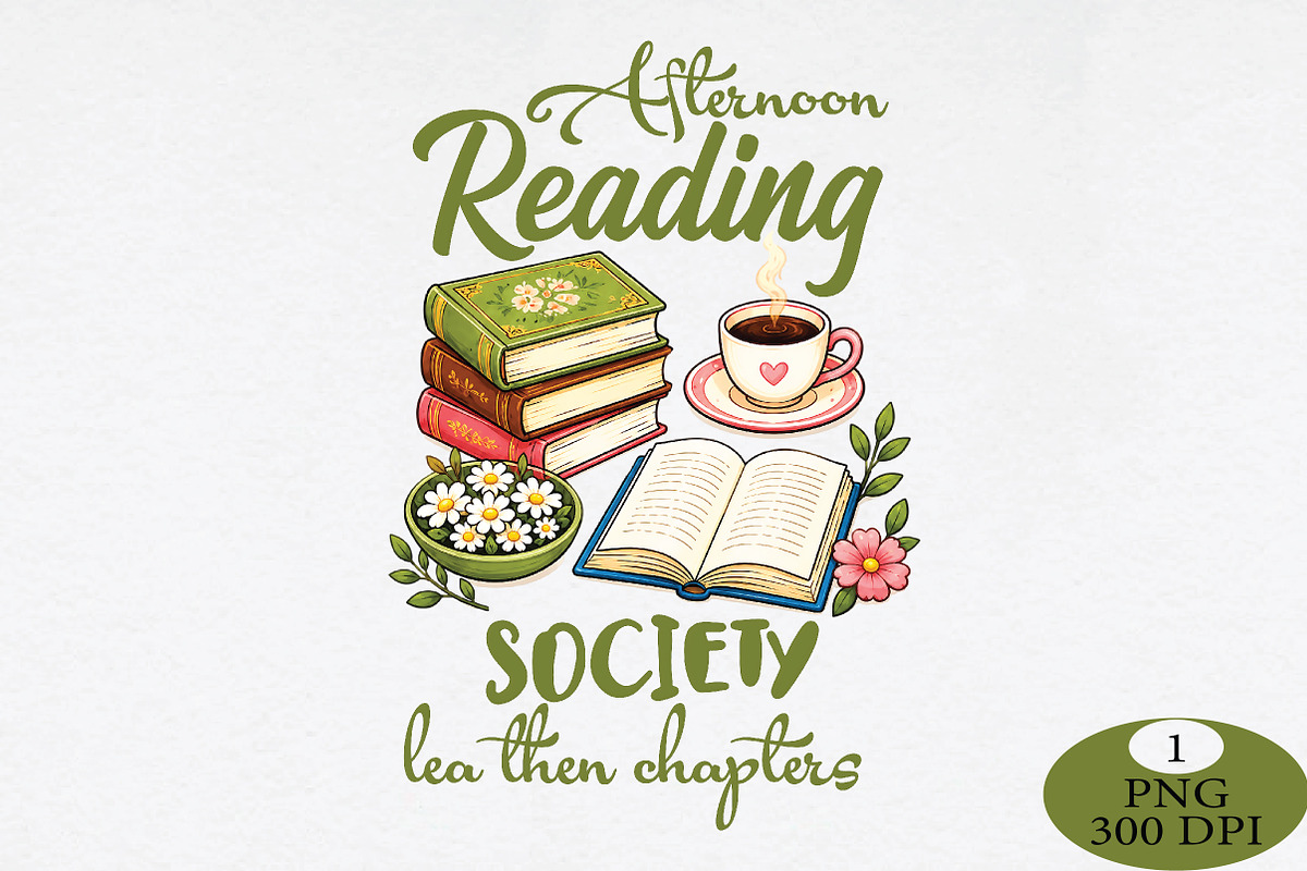 Afternoon Reading Society PNG, a Seasonal Illustration by Daily.Designs (Photo 1 of 5)