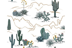 Desert Seamless Pattern With