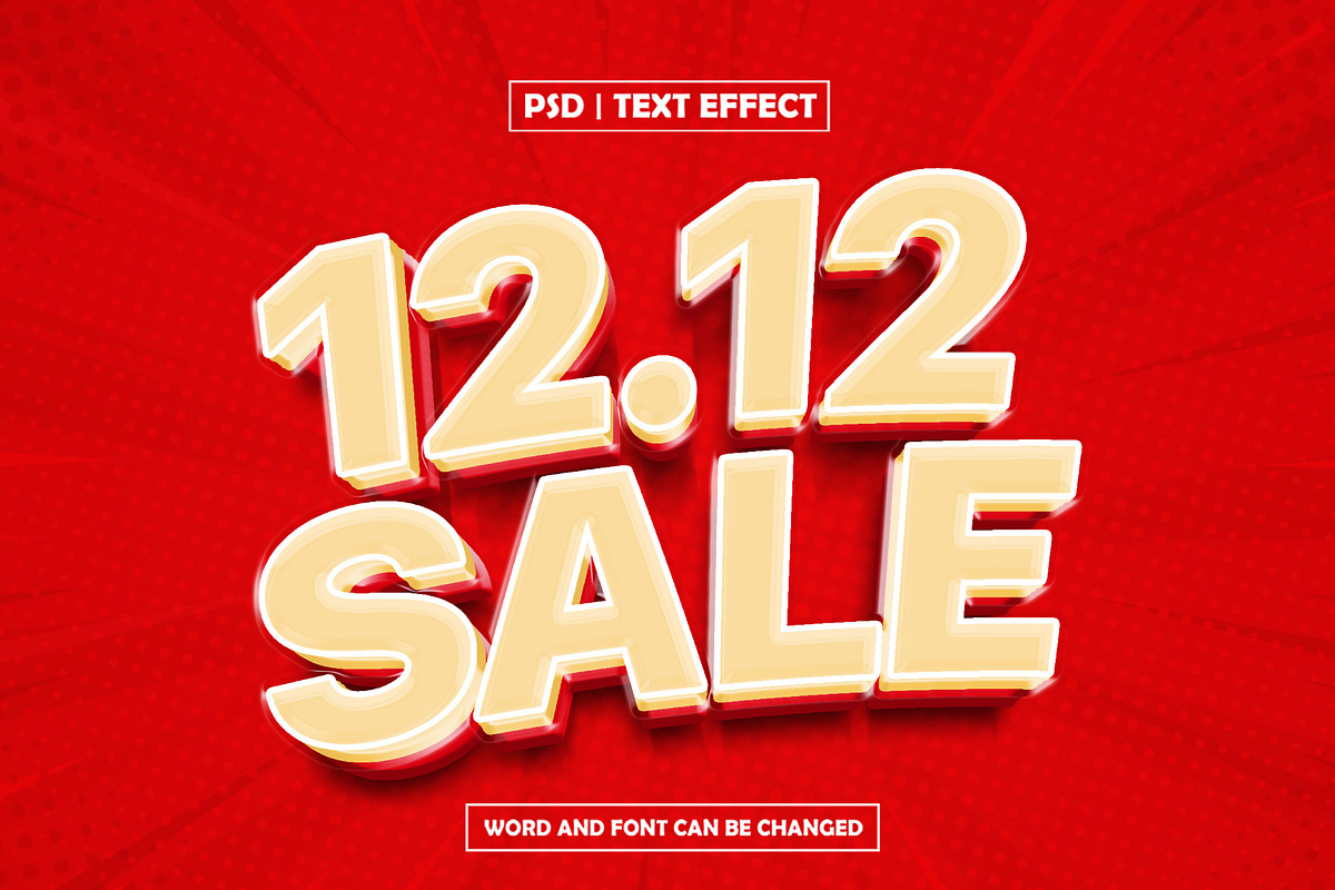 1212 sale promotional text effect, a Layer Style Add-On by AP Market (Photo 1 of 2)