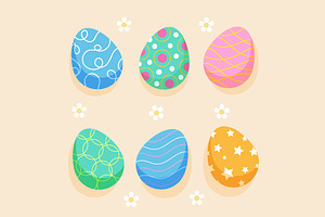 Colorful Easter Egg Set, an Object Illustration by MISS CHATZ