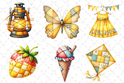 Yellow Patchwork Summer Clipart, an Illustration by Dream Creation (Thumbnail 6 of 6)
