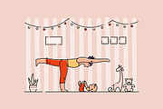Yoga with kids illustration set, a Healthcare Illustration by tetiana.svirska (Thumbnail 2 of 4)