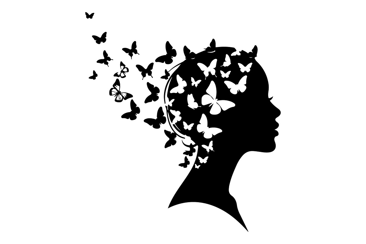 Woman Butterfly Hair Silhouette, an Object Illustration by yasushie (Photo 20 of 31)