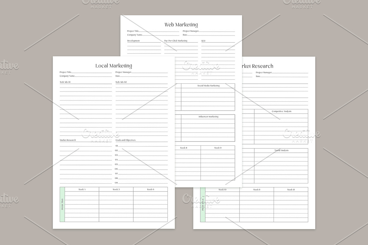 Marketing Planning Pages Set V-12, a Stationery Template by shahsoft (Photo 3 of 3)