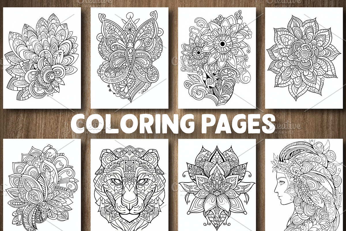 Zentangle Coloring Pages For Adults, a Decorative Illustration by Design Station (Photo 3 of 3)