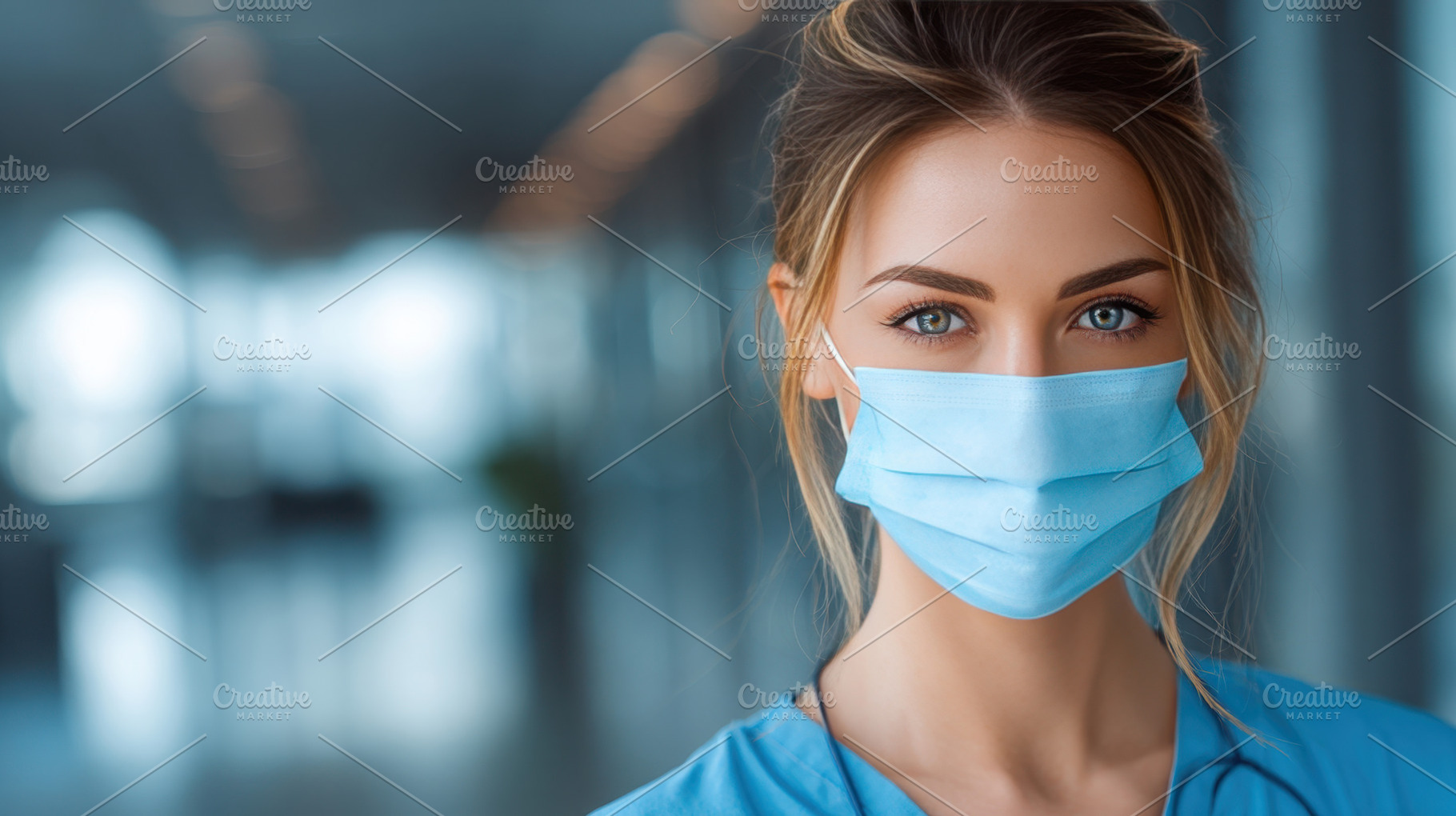 Masked medical worker indoors, a Photo by Beautiful things