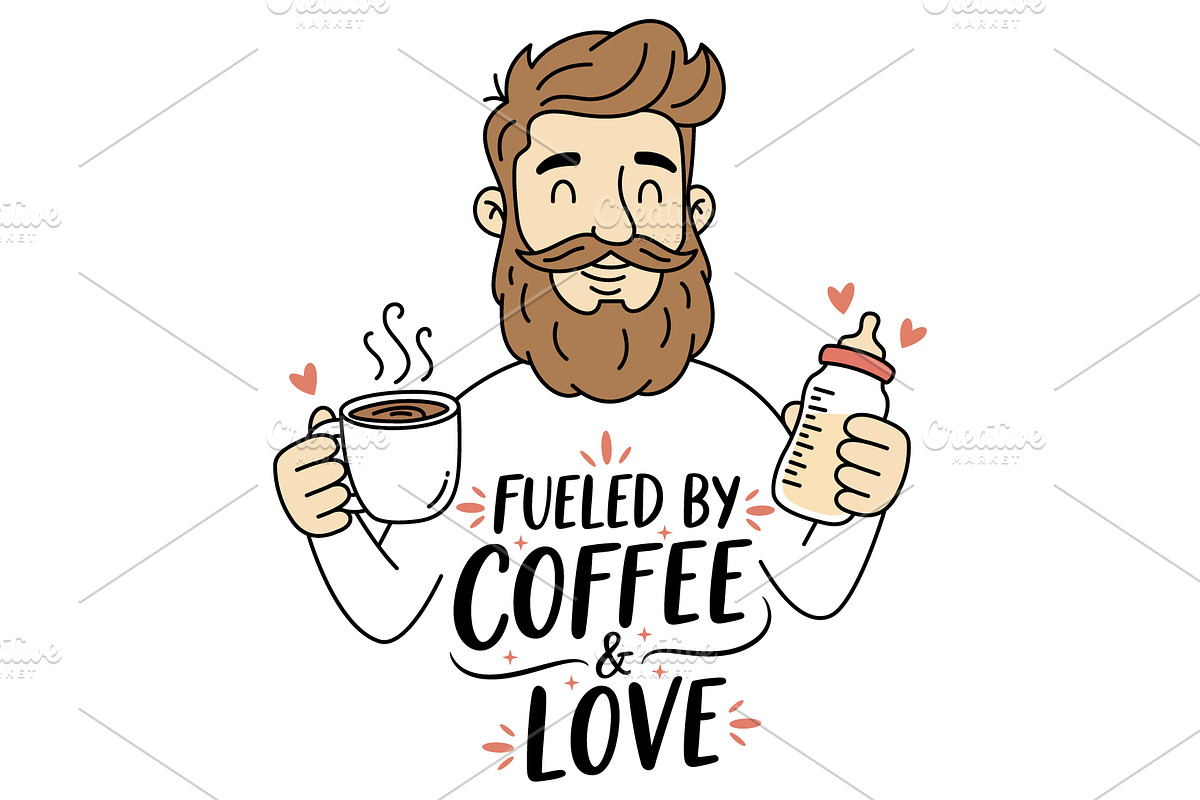 Fueled By Coffee Dad Life Design, a Person Illustration by Ghagra (Photo 2 of 7)