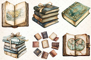 Vintage Books Clipart, an Illustration by DreamCafeArt (Thumbnail 4 of 9)