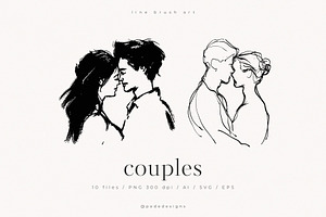Couples Drawings, a Person Illustration by PeDe Designs