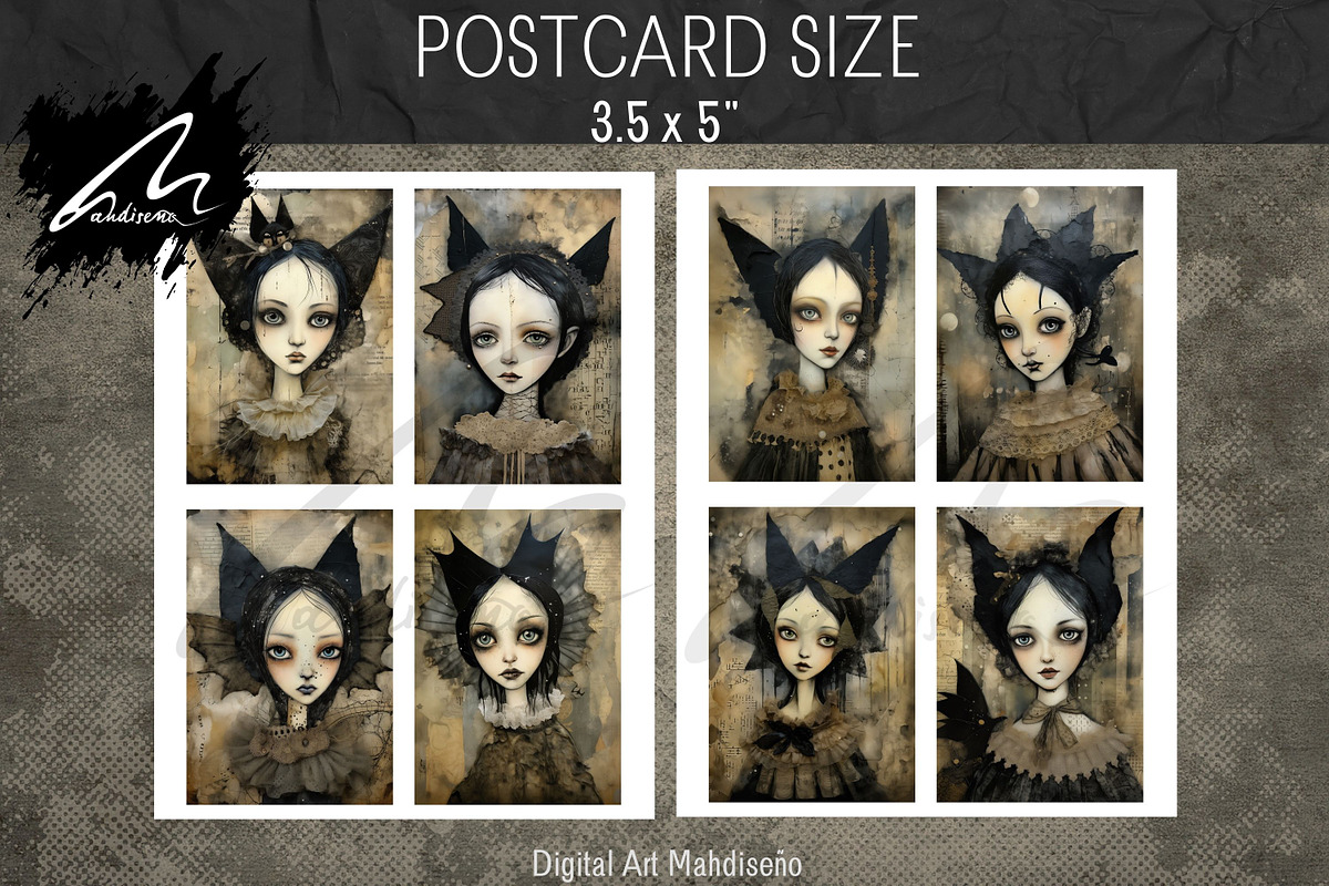 Whimsical Gothic Girl, Collage Page, a Person Illustration by Digital Art Mahdiseño (Photo 8 of 9)