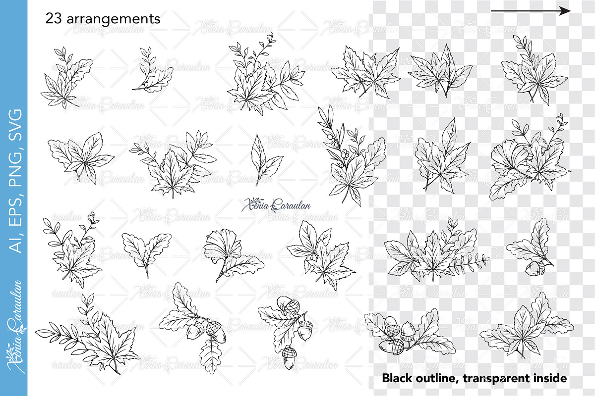 Fall Greenery Collection, an Object Graphic by CaraulanStore (Photo 2 of 8)
