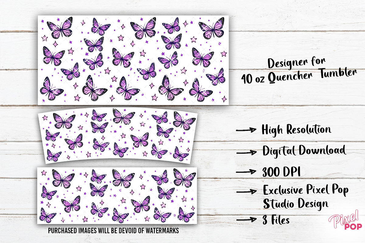 Butterflies 40 oz Quencher Tumbler, a Graphic by TumblerArtDS (Photo 2 of 4)