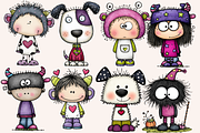 Quirky Monster Kids and Their Pets, a Person Illustration by PrintHaven Designs (Thumbnail 4 of 6)