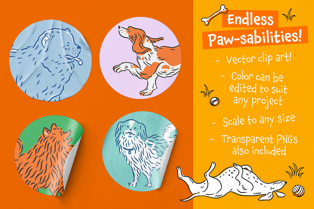 Dogs! Vector Clip Art Illustrations, an Animal Illustration by rouxsupplyco (Photo 5 of 12)