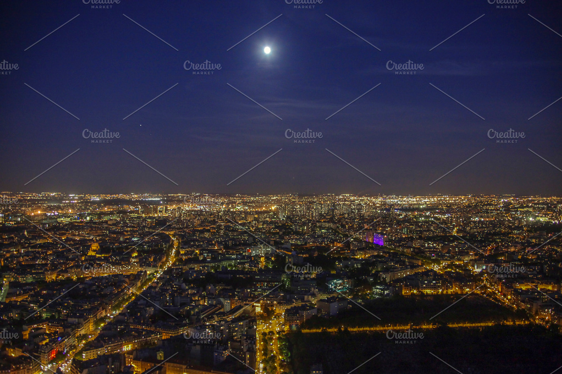 Full moon over paris, an Architecture Photo by Patricia Hofmeester