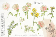 Neutral pastel background flowers, a Background Graphic by Yuliya Derbisheva (Thumbnail 10 of 17)