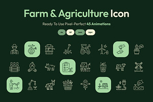 Animated Farm and Agriculture Icon, an Outline Icon by Prosymbols