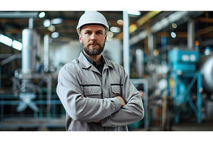 Confident engineer with arms crossed, a Person Photo by Lermont51