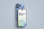 iPhone 18 Pro Mockup - Blue Series, an iPhone Mockup by getproject (Thumbnail 1 of 6)