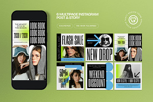 White Winter Fashion Instagram Pack, a Social Media Template by graphicook