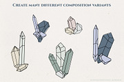 Line Crystals Clipart Bundle, an Object Graphic by IllustratorAnnie (Thumbnail 6 of 7)