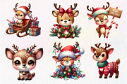 Cute Reindeer Christmas Clipart, an Illustration by Dream Creation (Thumbnail 5 of 6)
