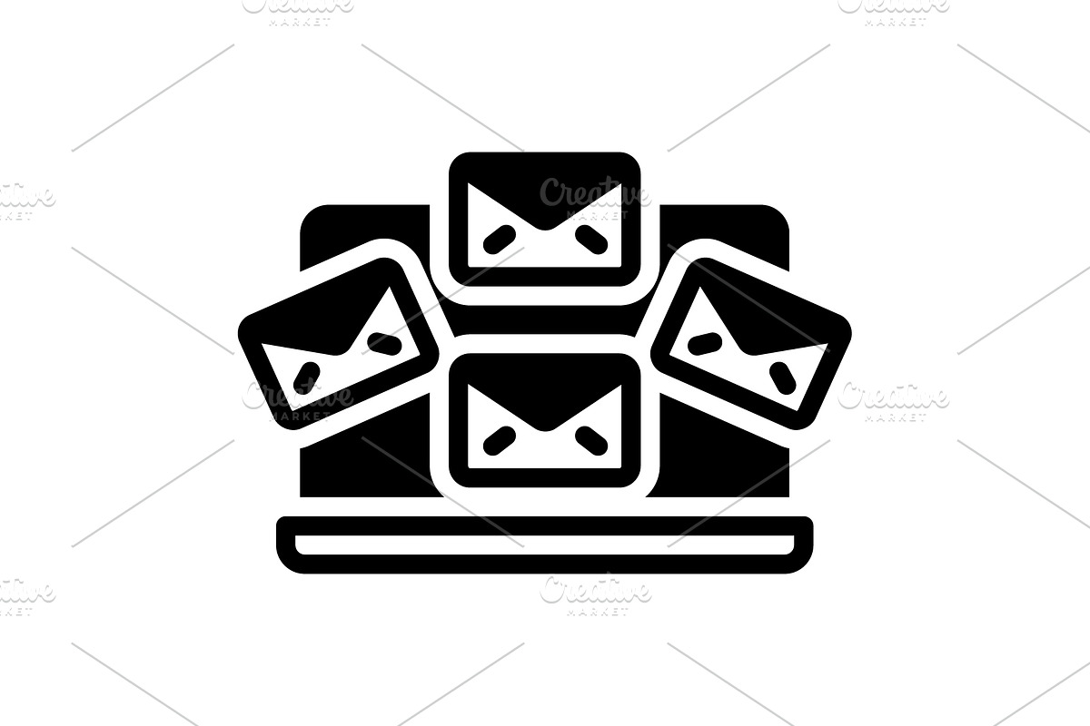 Inbox message solid icon, a Solid Icon by Creative priyanka