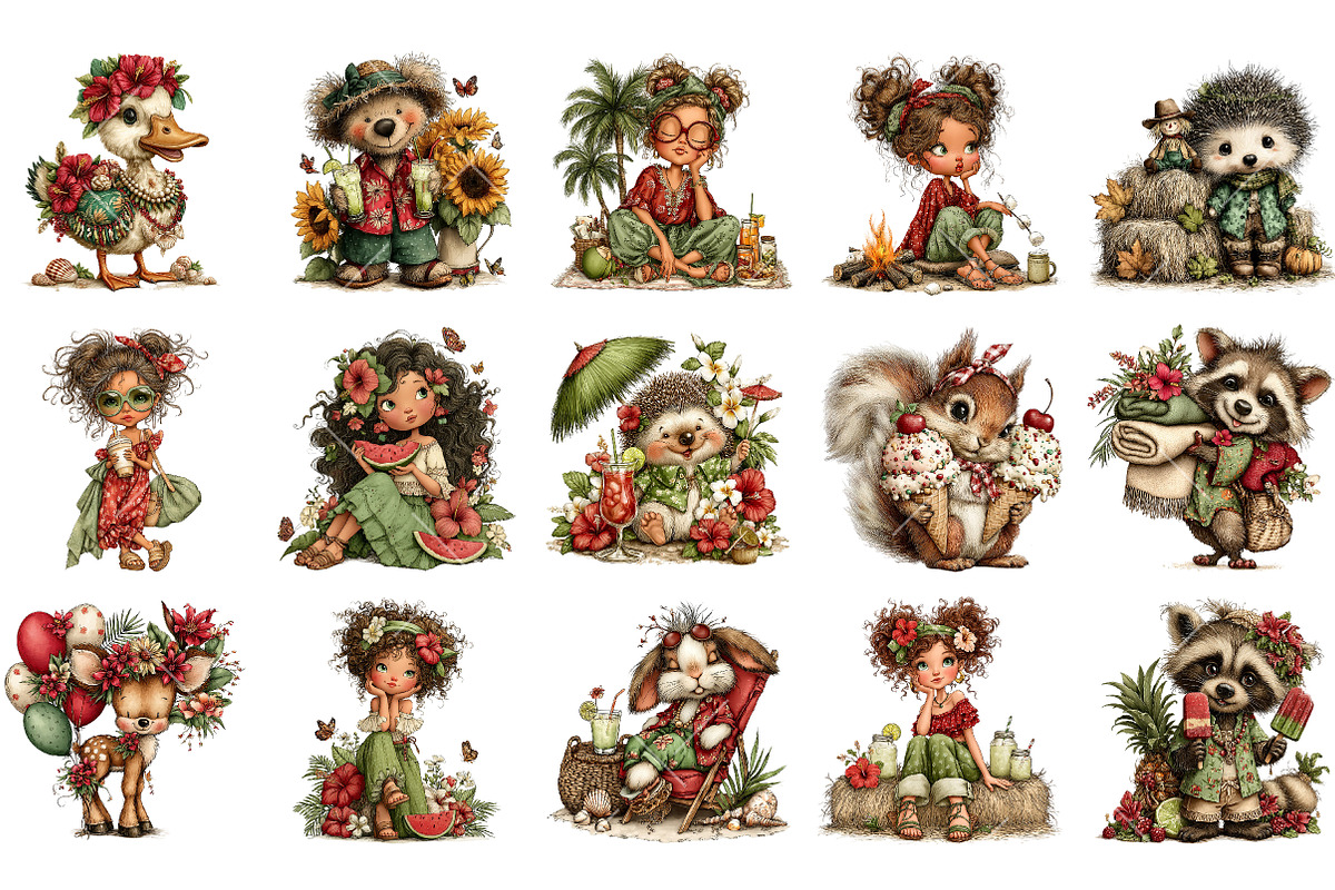 Whimsical Summer PNG Clipart, a Seasonal Illustration by OK Design (Photo 3 of 6)