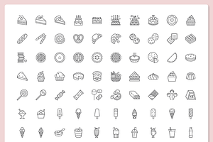 100 Sweets & Drinks Icons