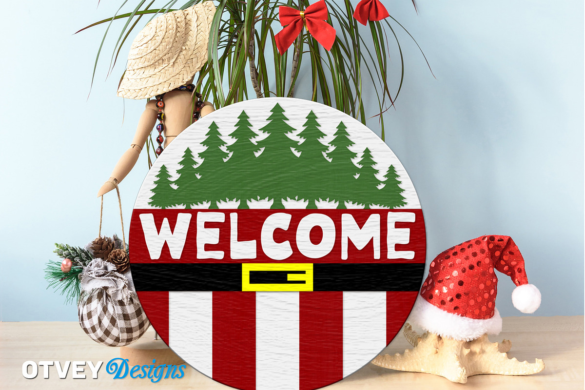 Merry Christmas Door Hanger LaserCut, a Decorative Illustration by OTVEY DESIGN (Photo 7 of 13)