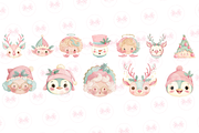 Cute Christmas Heads Clipart, a Graphic by Markicha Art (Thumbnail 2 of 7)