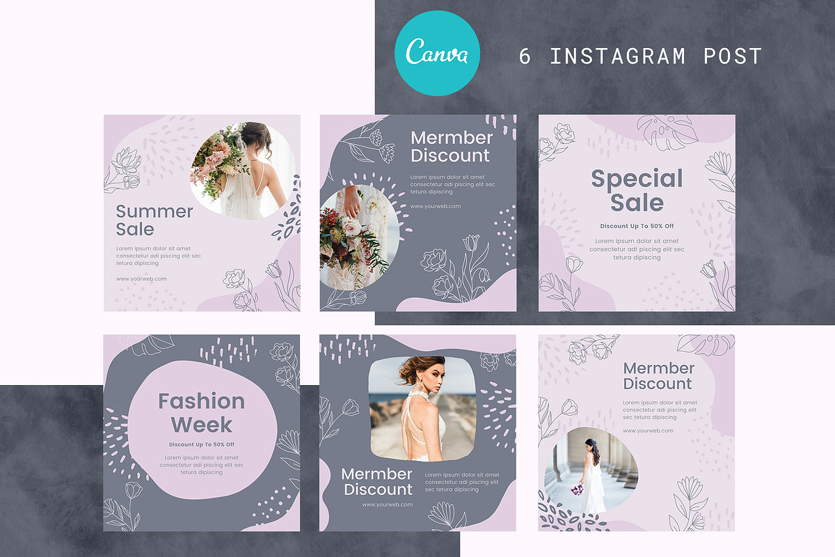 Canva Instagram Post Template Daisy, a Social Media Template by Lythcreative (Photo 3 of 5)