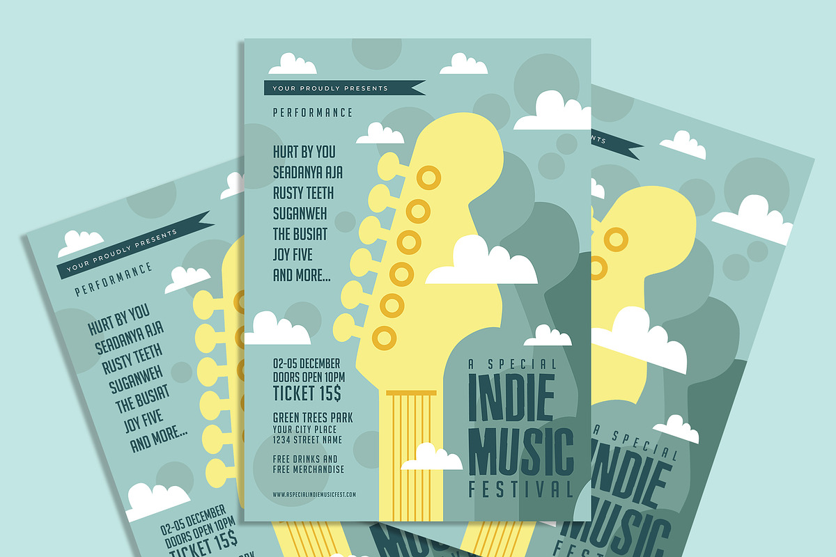 Indie Music Festfival flyer, a Flyer Template by AdamHasan (Photo 2 of 3)