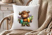 Summer Funny Highland Cow Clipart, an Illustration by OK Design (Thumbnail 4 of 6)