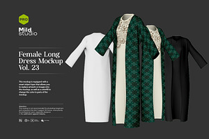 Women Long Dress Mockup v23
