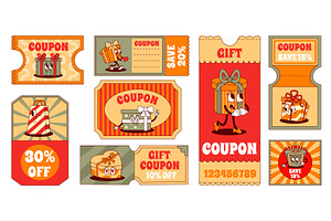 Retro gift cards template. Discount, a Finance Illustration by Valerie Bodnar