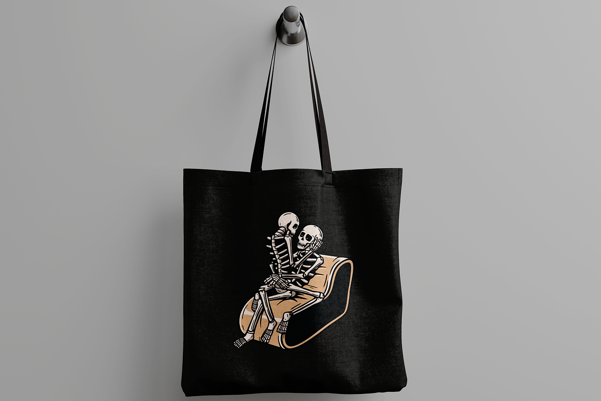 Skeletons in Love on Couch, an Illustration by nomlimo.com (Photo 3 of 3)
