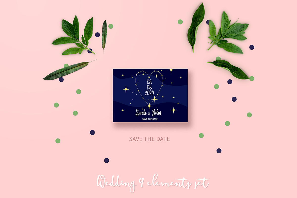 RomanticNight Wedding Invitation Set, an Invitation Template by land art (Photo 5 of 9)